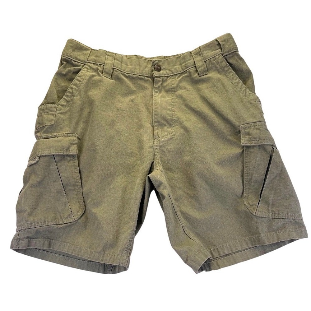 Guide Gear Mens Olive Green Cotton Ripstop Cargo Shorts 36 Utility Hiking Casual
